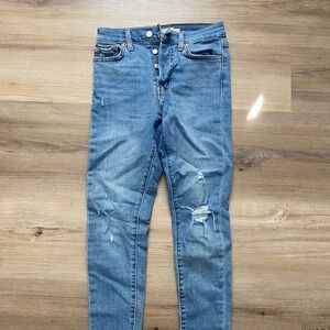 Levi’s Wedgie Skinny Women's Distressed Blue Jeans